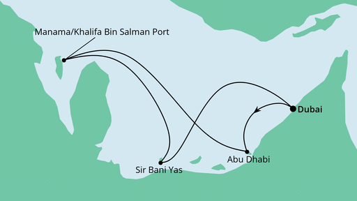 Orient ab Dubai 1 (7 Tage) - Routenbild